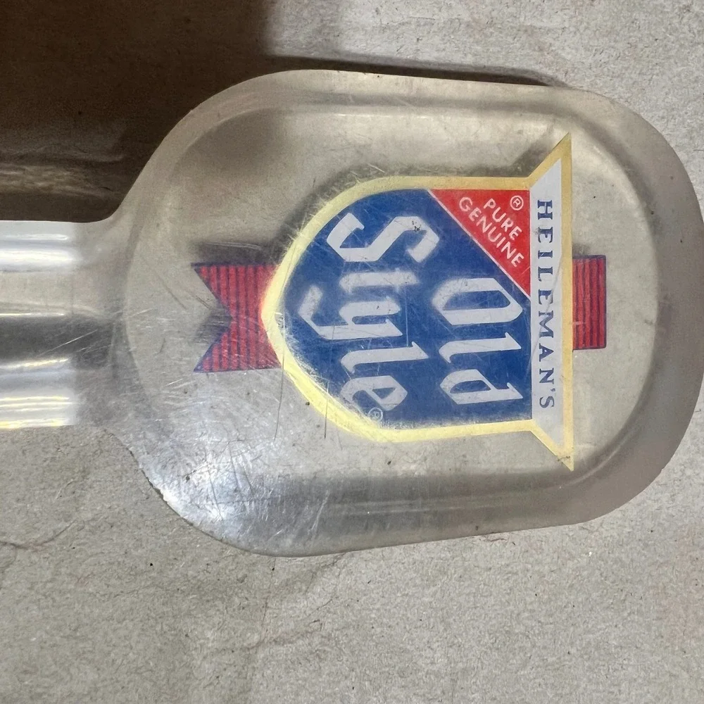 Heileman‎ Old Style Tap Handle Clear Acrylic Shield Logo Vintage Shorty Beer